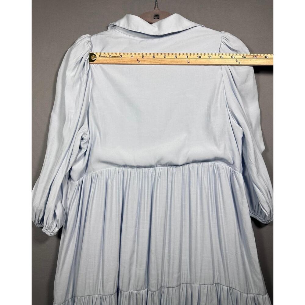 TCEC Blue Maxi Dress Womens M Button - Picture 3 of 7